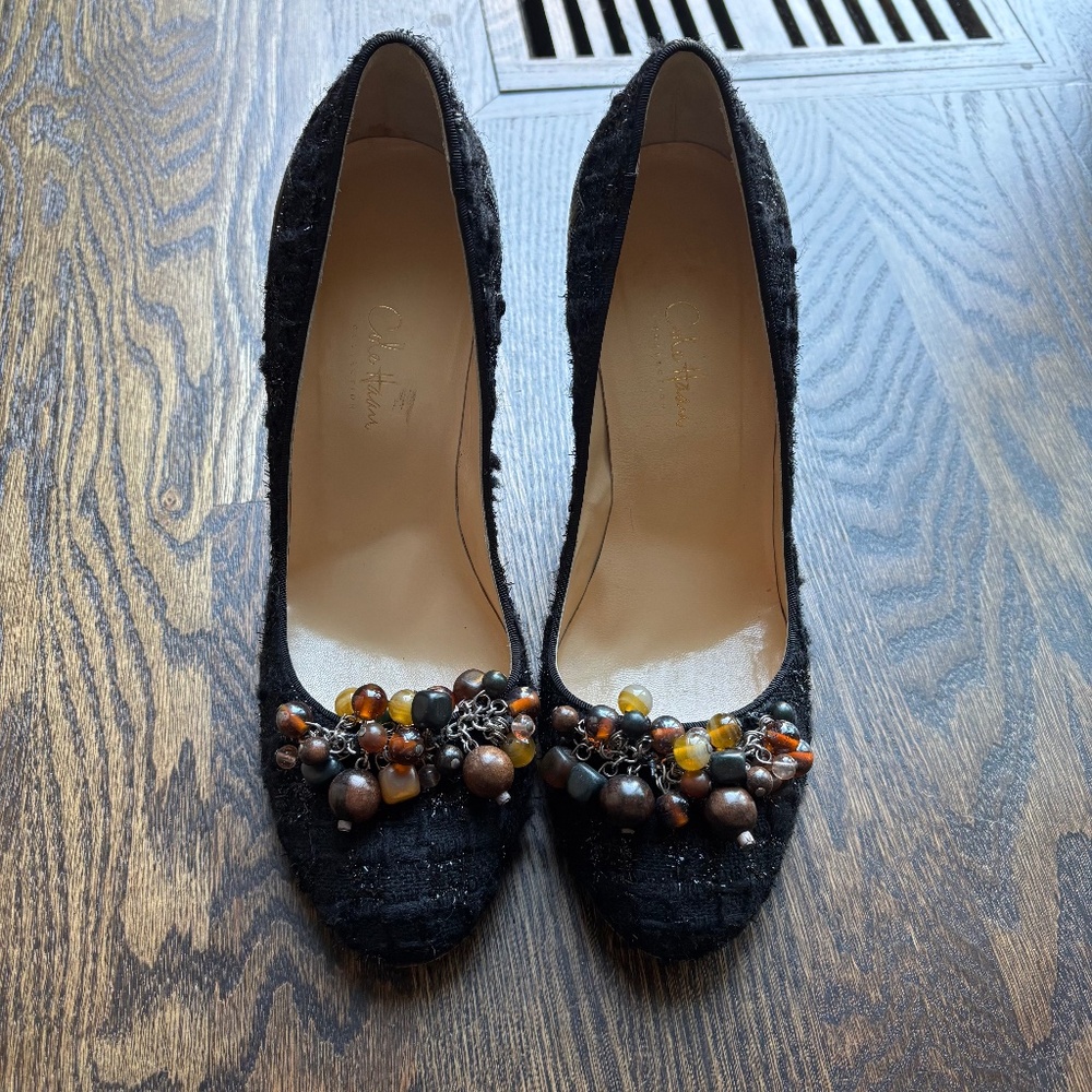 Cole Haan beaded leather pumps